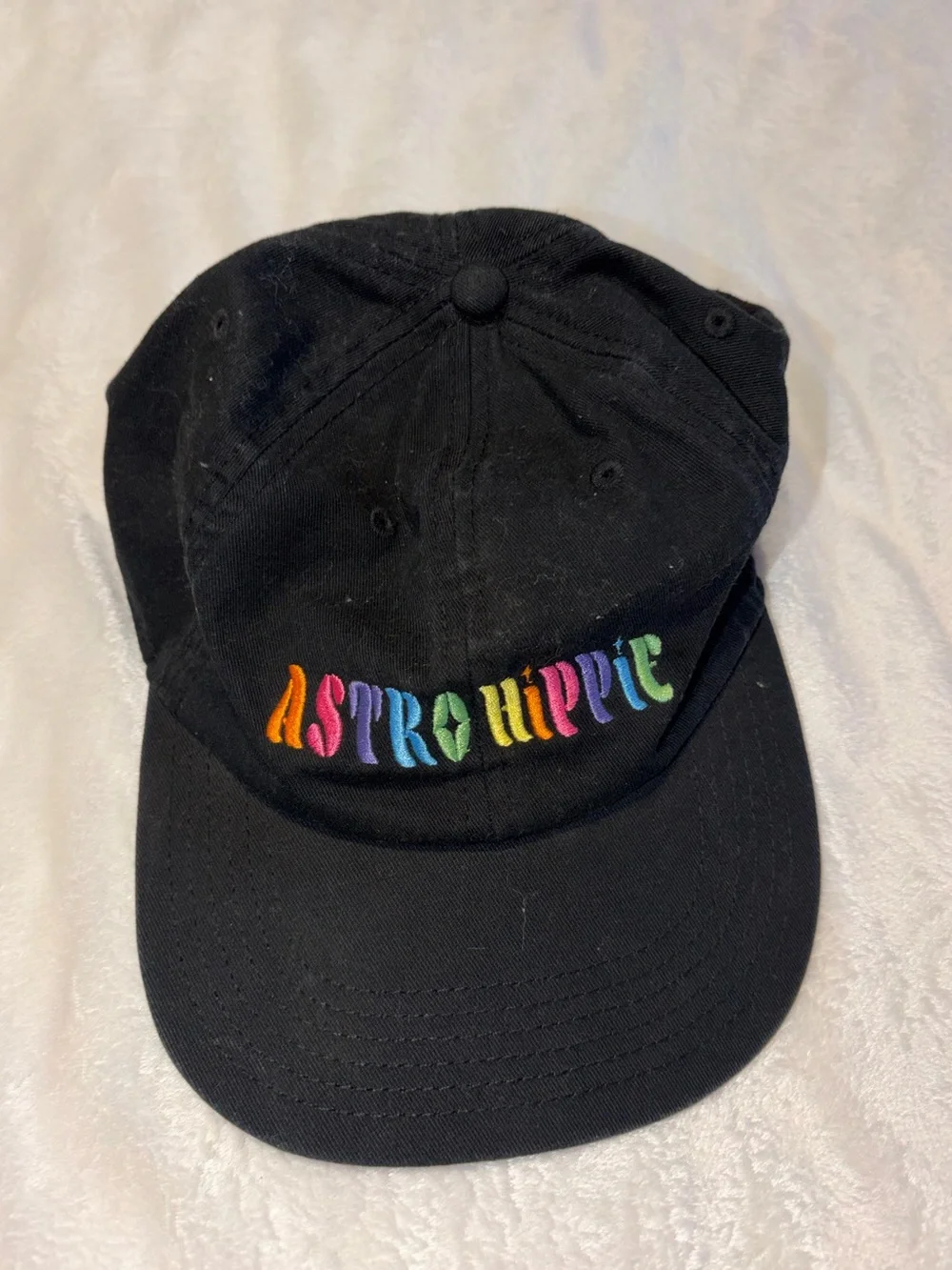 GRiZ (DJ) Astro Hippie Rainbow Embroidery Black Baseball Cap